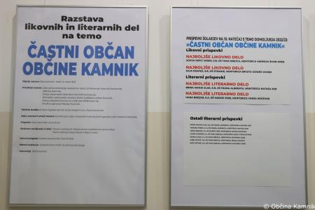 V prostorih občinske stavbe na ogled razstava literarnih in likovnih del na temo Častni občan Kamnika (47)